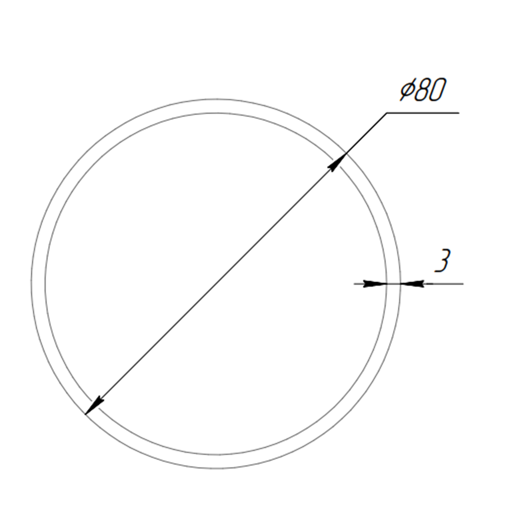 Труба алюминиевая SVETHOLL 80х3