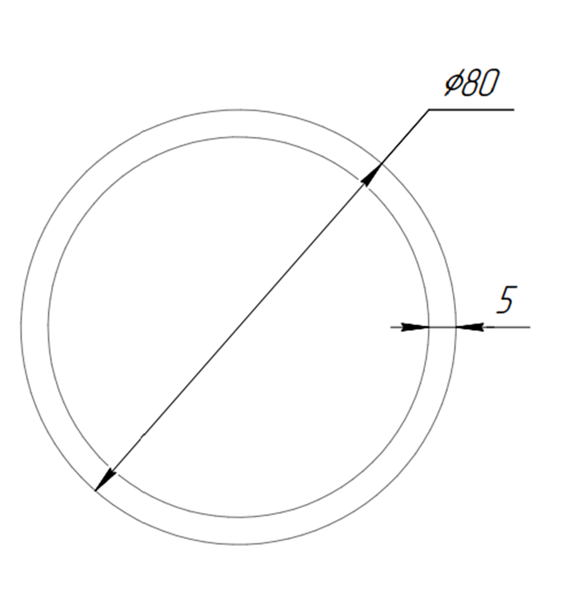 Труба алюминиевая SVETHOLL 80х5