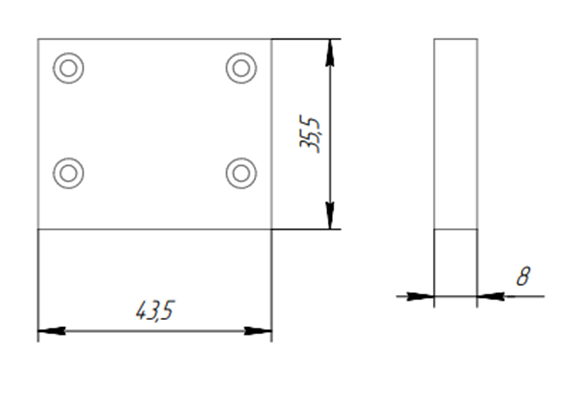 Комплект заглушек для профиля SVETHOLL 36х44