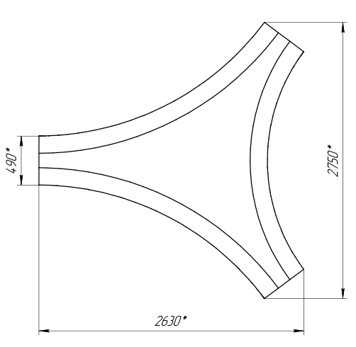Лавочка Звезда С-126 несимметричная