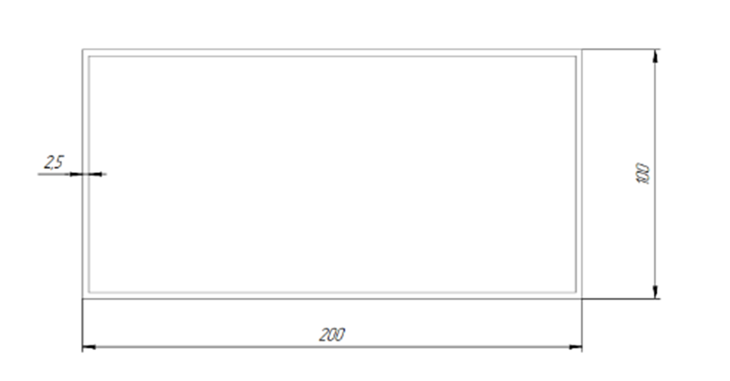 Труба алюминиевая SVETHOLL 200х100х2,5